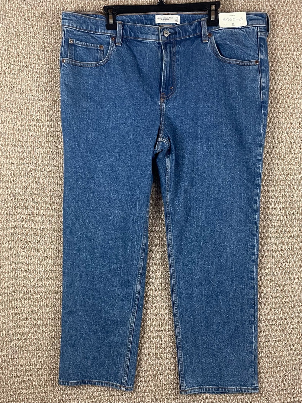 Abercrombie Fitch Jeans Womens 40x28 90s Straight Mid Rise Denim Blue NWT  F114